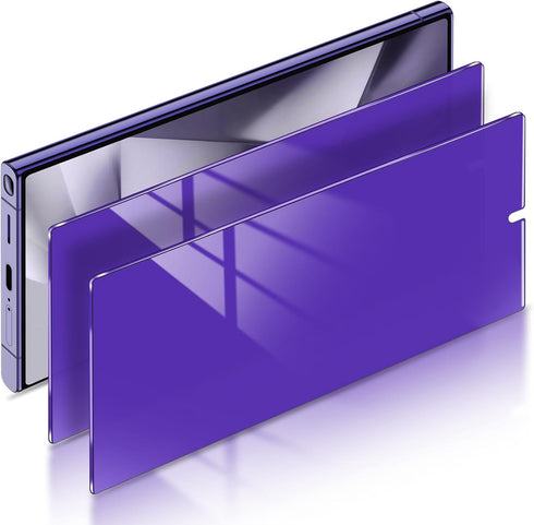 Samsung Galaxy S24 Ultra Privacy Screen Protector - LYWHL 2 Pack, Purple Gradient, Anti Blue Light, Fingerprint Unlock,