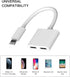 2 Pack iPhone Headphone Adapter Compatible with Lightning Port to Audio Jack and Charger Earphone Charging Splitter