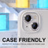 Choiche 2+1 Camera Lens Protector for iPhone 14/14 Plus, Glitter-Silver, 9H Tempered Glass, Metal Ring Decoration.