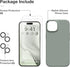 GONEZ iPhone 14 Case, Calke Green Liquid Silicone, 6.1", Shockproof, with 2X Screen & Camera Lens Protectors.