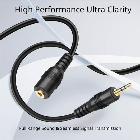 TNP 2.5mm Extension Cable (3 Feet) - Male to Female Adapter Extender Stereo Audio Sub Mini Subminiature Jack Adapter Wire Cord Plug Connector for Headset Headphone Microphone by TNP Products