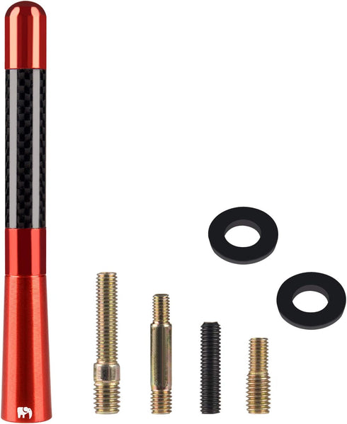 ONE250 Short Antenna, Compatible with Jeep Wrangler JK JKU JL JLU Rubicon Sahara Gladiator (2007-2024), Red
