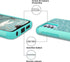 TJS Samsung Galaxy A32 5G Case with Tempered Glass Screen Protector, Glitter Bling Cute Design (Teal)