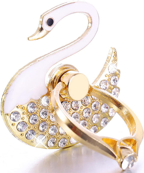 4 Pack Phone Ring Stand, Diamond Bling Butterfly Kickstand Grip, 360 Rotation, 2 Butterfly, 2 Swan