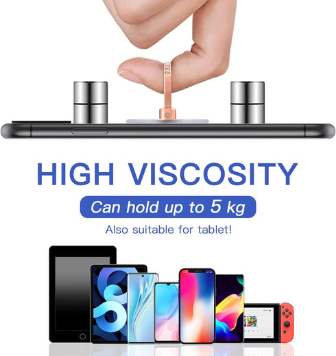YINHEXI 2 Pcs Transparent Phone Ring Stand Holder, 360 Degree Rotation Cell Phone Ring Holder (Rose Gold & Diamond-1)
