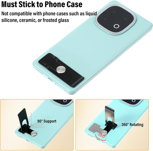 Sorcristy 360 Slim Phone Kickstand, Adjustable Angle Ultra Thin Vertical and Horizontal Rotating Universal Stainless