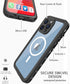 iPhone 14 Pro Max Waterproof Case, Full Body Shockproof Dust Proof Cover with Built-in Screen Protector (Black, 6.7