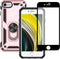 Yiakeng Military Grade iPhone 8/7/SE 2020/2022 Case with Screen Protector & Ring - Rose Gold