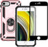 Yiakeng Military Grade iPhone 8/7/SE 2020/2022 Case with Screen Protector & Ring - Rose Gold