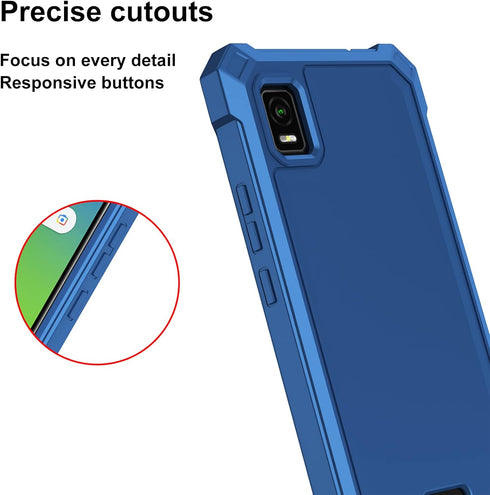 Ailiber AT&T Calypso 3 Case, Heavy Duty Phone Cover with Screen Protector, Shock-Absorbing TPU Bumper - Blue