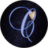 C Blue Moon Heart Space Galaxy Sky - Monogram Initial Letter