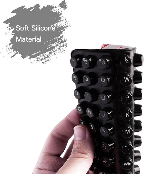 128 Set: 128 Long Nail Keyboard Stickers Piece Keyboard Bubbles - Protective Long Nail Keyboard Desktop Stickers (Black
