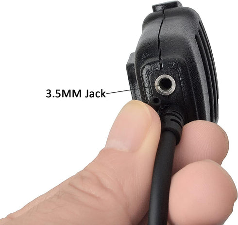 HYS Heavy Duty Shoulder Speaker Microphone - Walkie Talkie Remote Speaker Mic with 3.5mm Audio Jack Replacement
