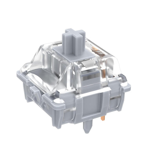 GATERON Silent Silver Keyboard Switches, Dual-Rail Fully Silent 3 Layer 5 Pin Linear DIY RGB (10PCS)
