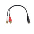CERRXIAN 0.2m Gold 3.5mm Female Stereo Jack to 2 RCA Plug AUX Adapter Audio Y Cable (Black) (2-Pack)