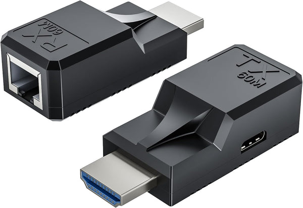 LUKFOCAB 196FT HDMI Extender Over Single Ethernet Cat5e/6 Cable, Support Audio Video UHD