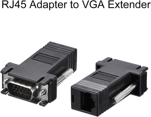 uxcell RJ45 to VGA Extender Adapter - RJ45 Female to DB15 Male Port for Multimedia Video
