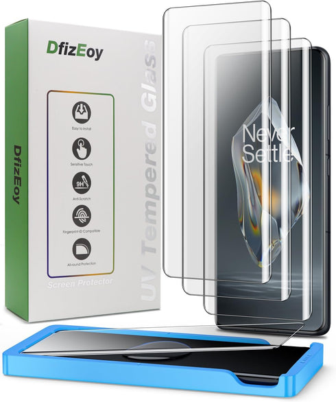 DfizEoy Screen Protector for OnePlus 12, Tempered Glass -3 Pack, 9H Hardness/Invisible Coverage