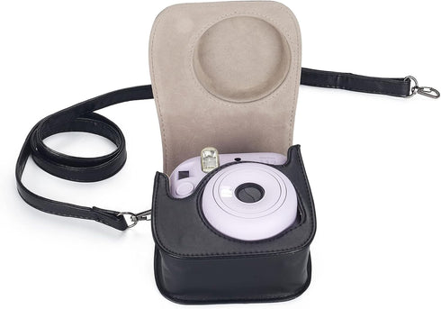 Phetium Instant Mini 12 Camera Protective Case for Instax Mini 12 11, PU Leather Bag with Pocket and Adjustable Strap -