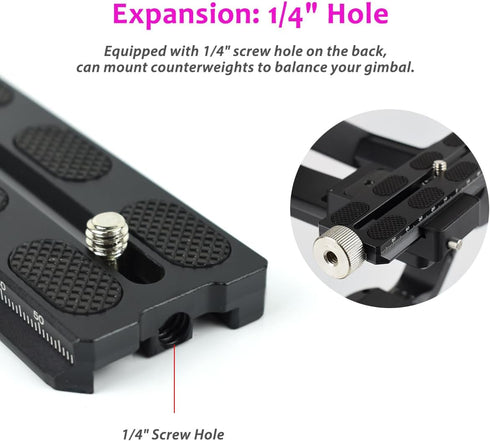 Aluminum Quick Release Plate 120mm for DJI Ronin SC Gimbal - Arca-Swiss Compatible