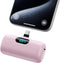 Mini Portable Charger USB C Power Bank 5000mAh, PD Fast Charging Battery Pack with Built-in USB-C Connector for iPhone