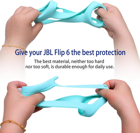 LTGEM Silicone Protective Case for JBL Flip 6 Portable Bluetooth Speaker, Teal (Case Only)