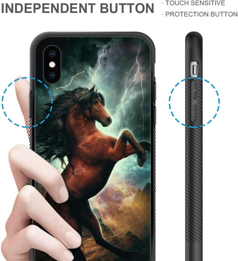 ZHEGAILIAN iPhone XR Case - Extraordinary Spirit Horse Design, Soft TPU Bumper, Shock Absorption, Non-Slip Back Cover.