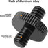 1/4" Male to 1/4" Male Threaded Tripod Screw Adapter, Double Head Stud for Camera Cage Mount, Black, 6 Packs
