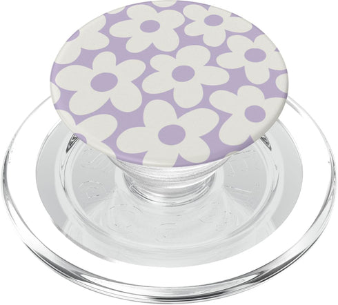 PopSockets PopGrip for MagSafe Pastel Purple Aesthetic Flowers Floral Retro Daisy Women