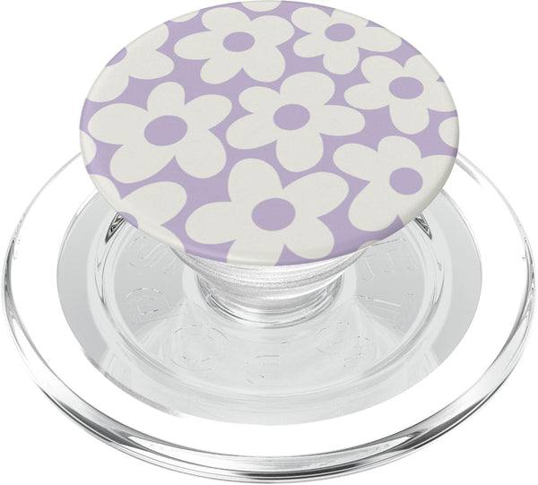 PopSockets PopGrip for MagSafe Pastel Purple Aesthetic Flowers Floral Retro Daisy Women