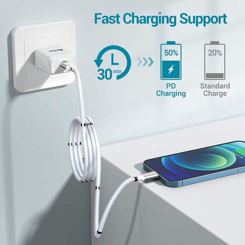 AICase Magnetic Type C to Lightning Cable: Super Organized Nano Data Cable for iPhone 14/13/12/11/Pro/Max/X/8/SE/iPad.