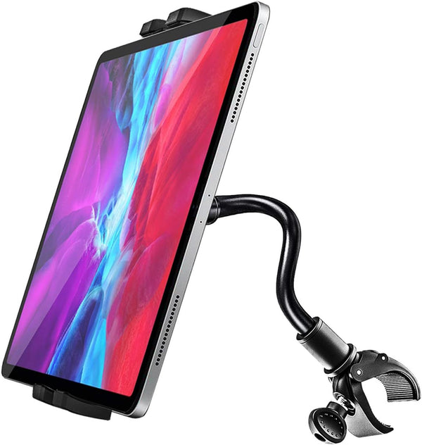 woleyi Gooseneck Spin Bike Tablet Mount, Indoor Exercise Bicycle Tablet Holder for iPad Pro 12.9/Air/Mini