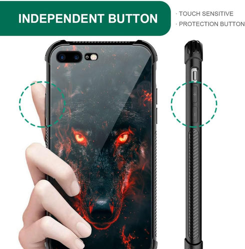 CARLOCA iPhone SE 2022 Case, Black Red Eyes Wolf, Anti-Scratch Soft TPU Shockproof Unique Protective Cover