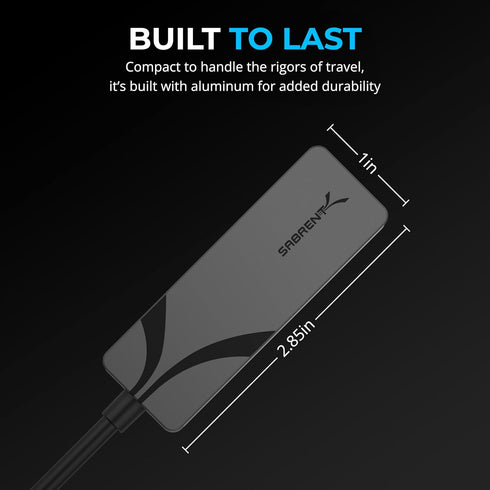 SABRENT USB C to 2.5 Gbps Ethernet Adapter, Aluminum Portable Adapter for MacBook Pro, Air