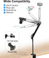 DYVBXS Overhead Phone Mount with Adjustable Arm and Desk Clamp, Camera Desk Mount Fit for DSLR iPhone Webcam Ring