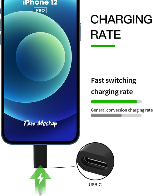 zoyuzan 3 Pack USB C Female to Lightning Male Adapter Type C Power Charger Plug Compatible for iPhone 12, 11 Pro Max,