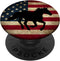 Patriotic Distressed American Flag Black Horse PopSockets Adhesive PopGrip