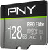PNY 128GB PRO Elite Class 10 U3 V30 microSDXC Flash Memory Card - 100MB/s, Class 10, U3, V30, A2, 4K UHD, Full HD, UHS-I, micro SD