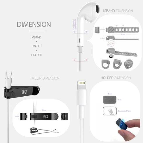 Mband Clip Holder, White-Transparent
