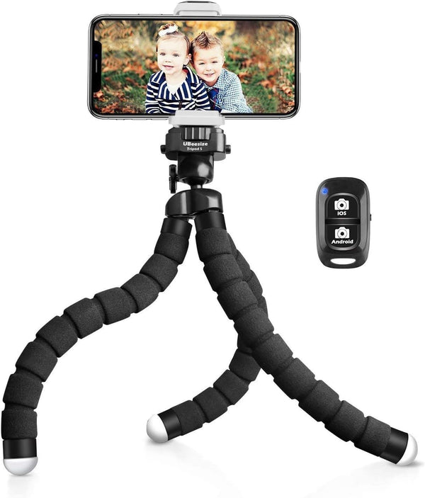 UBeesize Premium Flexible Phone Tripod with Remote and Phone Mount, Mini Tripod Stand for Camera, GoPro
