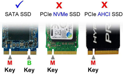 Cablecc M.2 NGFF B-Key & mSATA SSD to SATA 3.0 Adapter Converter Case with Switch