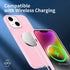 Designed for iPhone 14 Case, Silicone Ultra Slim Shockproof Phone Case with Soft Anti-Scratch Microfiber Lining (Pink)