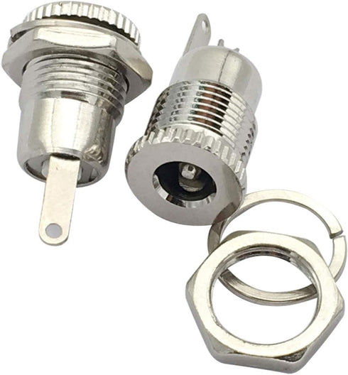 5 Pack 5.5mm x 2.1mm Female Socket Panel Mount Connector, DC-099 Power Supply Jack Terminal Plug Adapter