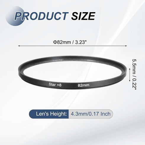 82mm 8 PATIKIL Star Filter, Points Starburst Len Filter Variable Twinkle Effect Ultra Slim Optical Lens for Nikon