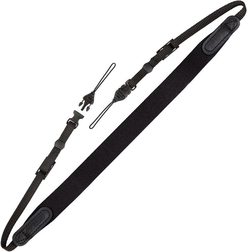 OP/TECH USA 2201021 Neoprene Quick Release Camera Strap, Adjustable Neck/Shoulder for Small Cameras, Black