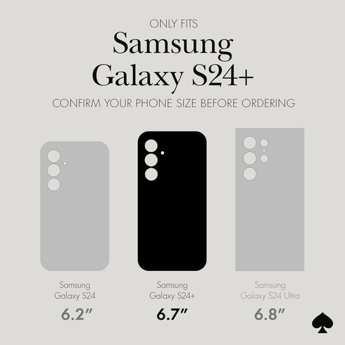kate spade new york Samsung Galaxy S24 Plus Case - Hollyhock Cream, Compatible with Wireless Charging