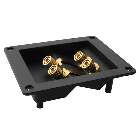 1PC Copper 4-Position Terminal Junction Box, Post 4 Speaker Wall Plates for Car/Home Audio Connectors