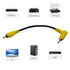 2Pcs RCA Phono Right Angle 90 Degree Male to Male Audio Subwoofer Cable, Gold Plated for Home Theater