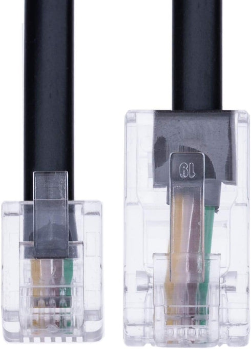 2m RJ11 to RJ45 Cable RJ11 to RJ45 Cable Phone Telephone Cord RJ11 6P4C to RJ45 8P8C Connector Plug Cable for Landline Telephone (Black) by Keple