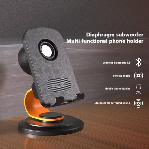 E I F E R 360 Wireless Induction Speaker, Bluetooth Speaker with Phone Stand, Adjustable Holder